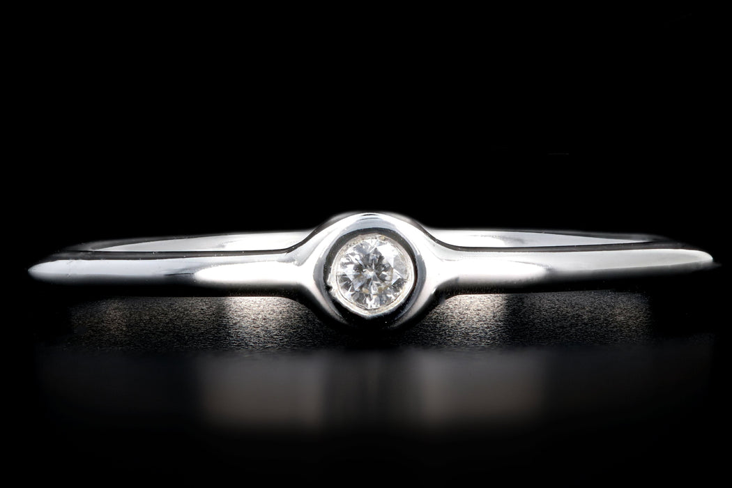14K White, Yellow or Rose Gold Bezel Diamond Ring - Queen May